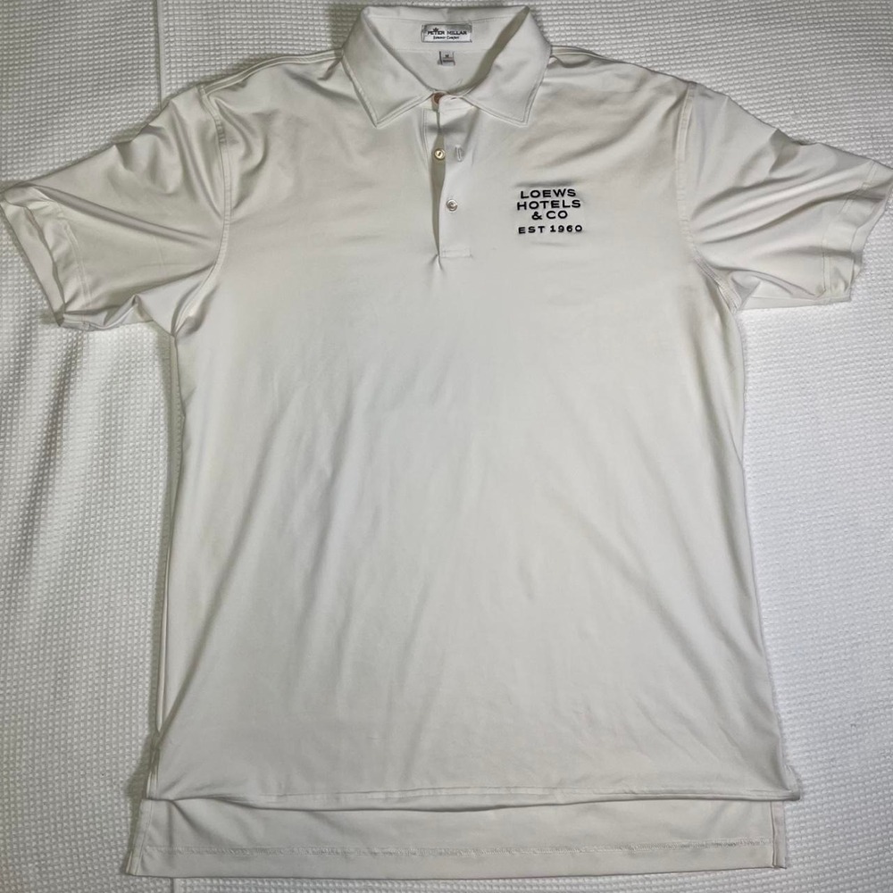 White Size M Peter Millar Loews Hotels and Co Polo Shirt